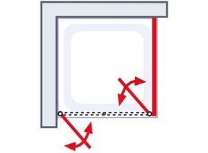 4060991076299 - Pendeltür und Seitenwand rechts 90 x 90 x 200 cm Garant 20 Chromoptik Türanschlag links