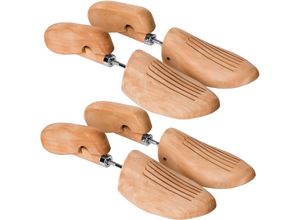 4061173024848 - tectake® 2 Paar Schuhspanner aus Lotusholz Verhinderung von Gehfalten gute Luftzirkulation