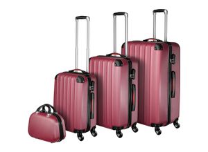 4061173069481 - tectake® Hartschalenkoffer-Set 4-teilig 3 Trolleys und Beauty-Case aus robustem ABS-Kunststoff 360° drehbare abnehmbare Rollen mit TSA-Zahlenschloss