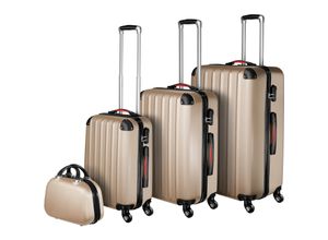 4061173069498 - tectake® Hartschalenkoffer-Set 4-teilig 3 Trolleys und Beauty-Case aus robustem ABS-Kunststoff abteilbarer Innenraum mit Sicherheits-Zahlenschloss