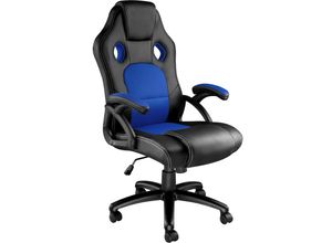 4061173073099 - tectake - Bürostuhl Tyson - Racing Chair Schreibtischstuhl Gaming Chair - schwarz blau - 403466