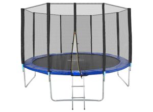 4061173077851 - Tectake - Trampolin Garfunky mit Sicherheitsnetz - Fitness Trampolin Gartentrampolin Kindertrampolin - 366 cm - schwarz blau