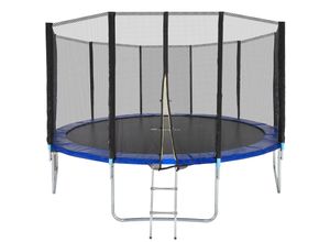 4061173077875 - Tectake - Trampolin Garfunky mit Sicherheitsnetz - Fitness Trampolin Gartentrampolin Kindertrampolin - 427 cm - schwarz blau