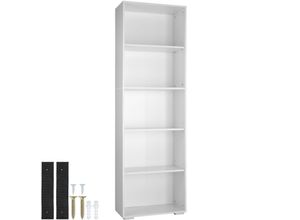 4061173115546 - tectake® Bücherregal MDF bodenschonende Kunststofffüße 60 x 30 x 190 cm