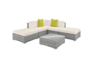 4061173116895 - tectake® Rattan Lounge mit Aluminiumgestell UV-beständig mit Sicherheitsglasplatte