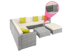 4061173125187 - tectake® Rattan Lounge mit Aluminiumgestell wetterfest und UV-beständig mit Sicherheitsglasplatte