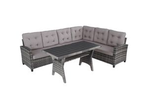 4061173205575 - tectake® Rattan Lounge für 6 Personen UV-beständig Tisch mit Schraubfüßen