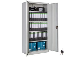 4061173206855 - tectake® Aktenschrank aus pulverbeschichtetem Stahl 4 höhenverstellbare Einlegeböden 180 x 80 x 40 cm