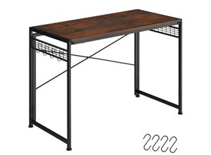 4061173231239 - tectake® Schreibtisch Industrial Style klappbar mit seitlichen Gitterflächen und 8 Haken 102 x 51 x 77 cm