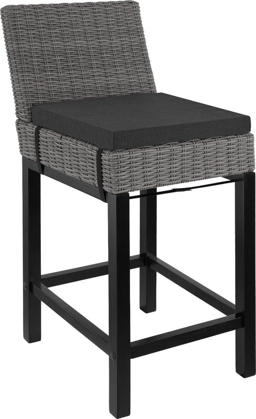 4061173244024 - tectakeÂ® - Rattan Barhocker Latina - Hochhocker - Gartenhocker - Hocker - grau - 404800 - Polyrotan