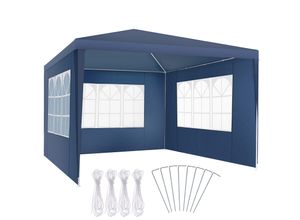 4061173244260 - tectakeÂ¬Ã† - Gartenpavillon Partyzelt Baraban 3x3m mit 3 Seitenteilen - blau - 404814