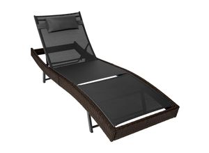 4061173244932 - tectake® Rattan Sonnenliege widerstandsfähig und UV-beständig 6-fach verstellbare Rückenlehne 69 x 211 x 41 - 94 cm