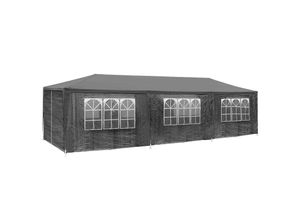 4061173244987 - tectakeÂ® - Gartenpavillon Partyzelt Elasa 9x3m mit 8 Seitenteilen - grau