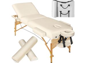 4061173246790 - tectake® 3 Zonen Massageliege-Set inklusive Lagerungsrollen und Tragetasche klappbar und höhenverstellbar 218 x 102 x 65 - 90 cm