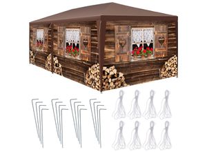 4061173255235 - tectakeÂ® - Garten- oder Festpavillon - Partyzelt - Almhut-Design - Mit 6 Seitenwänden - Partyzelt faltbar für Terrasse - Eventzelt - 3x6 m