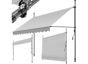 4061173255396 - tectake® Klemmmarkise mit Handkurbel höhenverstellbar 211 - 304 cm einfache Montage