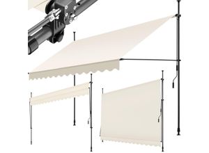 4061173255419 - tectake® Klemmmarkise mit Handkurbel höhenverstellbar 211 - 304 cm einfache Montage