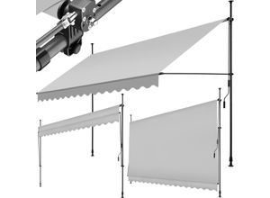 4061173255457 - tectake® Klemmmarkise mit Handkurbel höhenverstellbar 211 - 304 cm einfache Montage