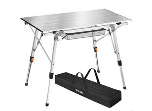 4061173255655 - tectakeÂ¬Ã†- Aluminium Campingtisch Campingtisch - klappbar - höhenverstellbar - inkl Silber - 404982