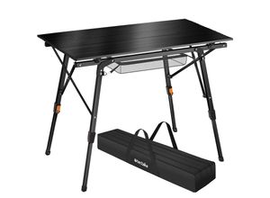 4061173255662 - tectake®- Aluminium Campingtisch Campingtisch - klappbar - höhenverstellbar - schwarz - 404983