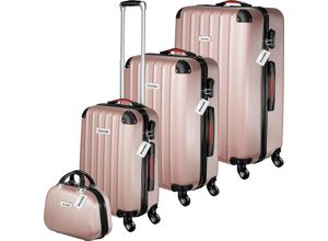 4061173255693 - tectake® Hartschalenkoffer-Set 4-teilig 3 Trolleys 1 Beauty Case inkl Kofferwaage und -anhänger 360° drehbare abnehmbare Rollen mit Sicherheits-Zahlenschloss