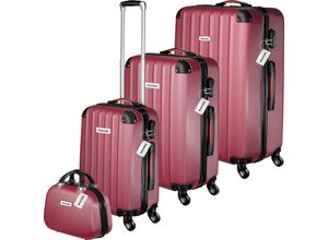 4061173255709 - tectake® Hartschalenkoffer-Set 4-teilig 3 Trolleys 1 Beauty Case inkl Kofferwaage und -anhänger 360° drehbare abnehmbare Rollen mit Sicherheits-Zahlenschloss