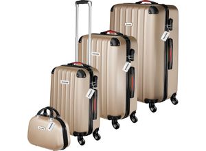 4061173255716 - tectake® Hartschalenkoffer-Set 4-teilig 3 Trolleys 1 Beauty Case inkl Kofferwaage und -anhänger 360° drehbare abnehmbare Rollen mit Sicherheits-Zahlenschloss