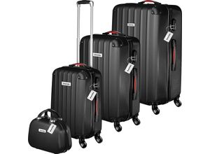 4061173255723 - tectake® Hartschalenkoffer-Set 4-teilig 3 Trolleys 1 Beauty Case inkl Kofferwaage und -anhänger 360° drehbare abnehmbare Rollen mit Sicherheits-Zahlenschloss