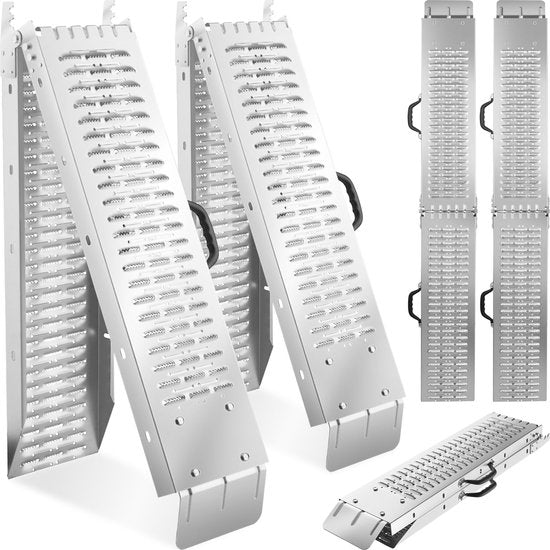 4061173256065 - tectake® - 2er-Set Björn-Rampen - Zusammenklappbar mit Tragegriffen - Zusammenklappbar - Belastbarkeit bis 400 kg - 200 kg pro Rampe - 166 cm 4061173256065 - tectake® - 2er-Set Björn-Rampen - Zusammenklappbar mit Tragegriffen - Zusammenklappbar - Belastbarkeit bis 400 kg - 200 kg pro Rampe - 166 cm
