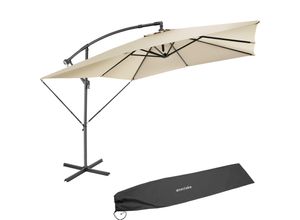 4061173256126 - tectake® Sonnenschirm  250 x 250 cm stufenlos verstellbarer Neigungswinkel inkl Windsicherung und Schutzhülle