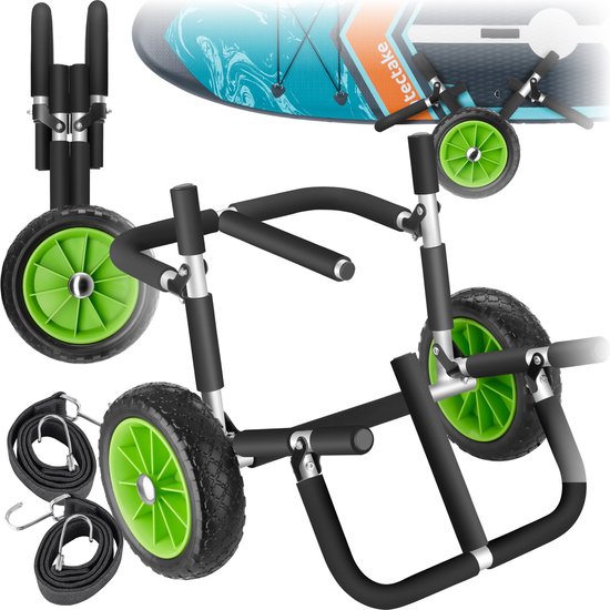 4061173259769 - tectake® Transportwagen faltbar für Surfbrett- für Stand-up Paddling Board- Kanuboot oder aufblasbares Kajak- Trolley - Buggy für SUP- Surfbrett