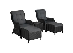 4061173259899 - tectake® Rattan Sitzgruppe für 2 bis 4 Personen Dicke der Sitzpolster 85 cm mit Sicherheitsglasplatte mit Sicherheitsglasplatte