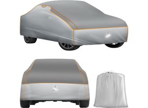 4061173260741 - tectake® Car Cover - Autoplane - Hagelschutz - Wasserdichte Decke - Atmungsaktiv - Elastische Autogarage - Autozubehör mit Aufbewahrungstasche - Kompatibel mit vielen Modellen - Größe (LxBxH) 406x165x120 cm - Small