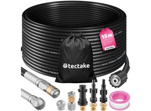 4061173260833 - tectake® Rohrreinigungsschlauch-Set 8-teilig in 2 Größen 3 Adapterstücke inkl Aufbewahrungsbeutel