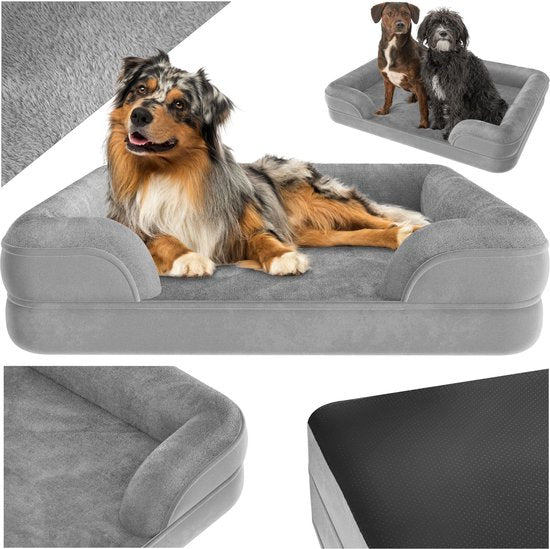 4061173260857 - tectakeÂ® Hundebett - Kissen für große und mittelgroße Hunde - flauschig und waschbar - Hundekorb mit Memory Foam - Hundebox - Hundeliege - Hundekorb - Hundekissen L (91 x 68 x 18 cm)