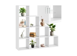 4061173261335 - tectake® Bücherregal praktisches Würfeldesign rutschfeste Bodenschoner 130 x 29 cm x 130 cm