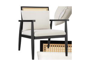 4061173262196 - tectake® - Loungesessel - Stuhl mit Wiener Geflecht - Moderner Cocktailsessel - Sessel - Relaxsessel für das Esszimmer - Braun