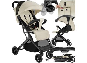 4061173262301 - tectake® Buggy-Kinderwagen Einhand-Klappmechanismus mit 5-Punkt-Gurt Feststellbremse Schutzbügel pulverbeschichtetes Stahlgestell und pflegeleichter Stoffbezug für 0 bis 36 Monate geeignet Belastbarkeit 15 kg