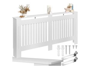 4061173266477 - tectake® Heizkörperverkleidung - Heizkörperverkleidung - Heizkörperverkleidung - Heizkörperverkleidung - Heizkörperverkleidung - Lattenrost mit Ablagefläche - Div Maße - 1723x19x82cm - weiß