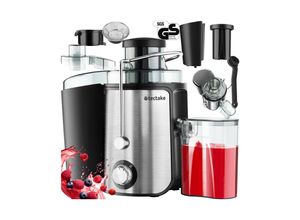 4061173267832 - tectake® Entsafter 600 W 500 ml Fassungsvermögen Edelstahlgehäuse rutschfeste Gummifüße 18 x 26 x 285 GS-Zertifikat