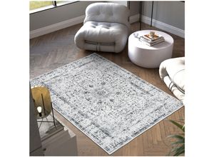 4061173268051 - tectake® Vintage Designer Teppich verschiedene Größen pflegeleichter flauschiger Kurzflor rutschfeste Unterseite