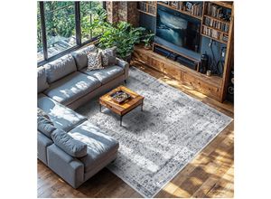 4061173268075 - tectake® Vintage Designer Teppich verschiedene Größen pflegeleichter flauschiger Kurzflor rutschfeste Unterseite