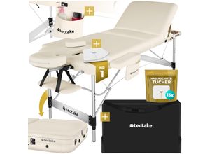 4061173268402 - tectake® 3 Zonen Massageliege Breite 70 cm Polsterung 5 cm mit Aluminiumgestell 212 x 103 x 90 cm