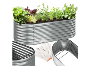 4061173268976 - tectake® Hochbeet aus verzinktem Stahl stabil sicher witterungsbeständig 200 x 100 x 60 cm 4061173268976 - tectake® Hochbeet aus verzinktem Stahl stabil sicher witterungsbeständig 200 x 100 x 60 cm