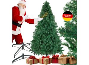 4061173269669 - tectake® Weihnachtsbaum  künstlich in Grün mit dichten Nadeln formbar mit viel Volumen pulverbeschichteter Metallständer mit Kunststoffkappen