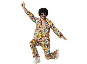 4061173275356 - tectake® Herrenkostüm 70er Jahre Disco Retro-Kreis-Muster