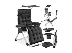 4061173288233 - tectake® Sonnenliege klappbar flexible Rückenlehne und Fußablage abnehmbare Sitz- Arm- und Kopfpolster mit Ablagetisch und Stautasche 4061173288233 - tectake® Sonnenliege klappbar flexible Rückenlehne und Fußablage abnehmbare Sitz- Arm- und Kopfpolster mit Ablagetisch und Stautasche