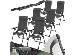 4061173288530 - tectake® Campingstuhl klappbar 7-fach verstellbare Rückenlehne mit Kopfpolster Belastbarkeit 120 kg 57 x 65 x 112 cm