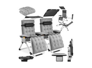 4061173303103 - tectake® Sonnenliege klappbar flexible Rückenlehne und Fußablage abnehmbare Sitz- Arm- und Kopfpolster mit Ablagetisch und Stautasche 4061173303103 - tectake® Sonnenliege klappbar flexible Rückenlehne und Fußablage abnehmbare Sitz- Arm- und Kopfpolster mit Ablagetisch und Stautasche
