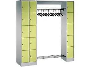 4061261643913 - C+P Offene Garderobe Serie 8070 H1950xB2100xT480mm Korpus Weißaluminium Fronten Viridingrün